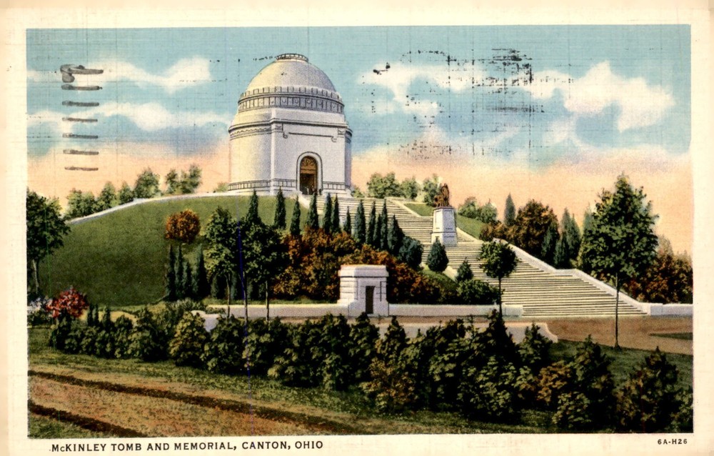 McKinley Tomb and Memorial, Canton, Ohio - 1936 Postcard