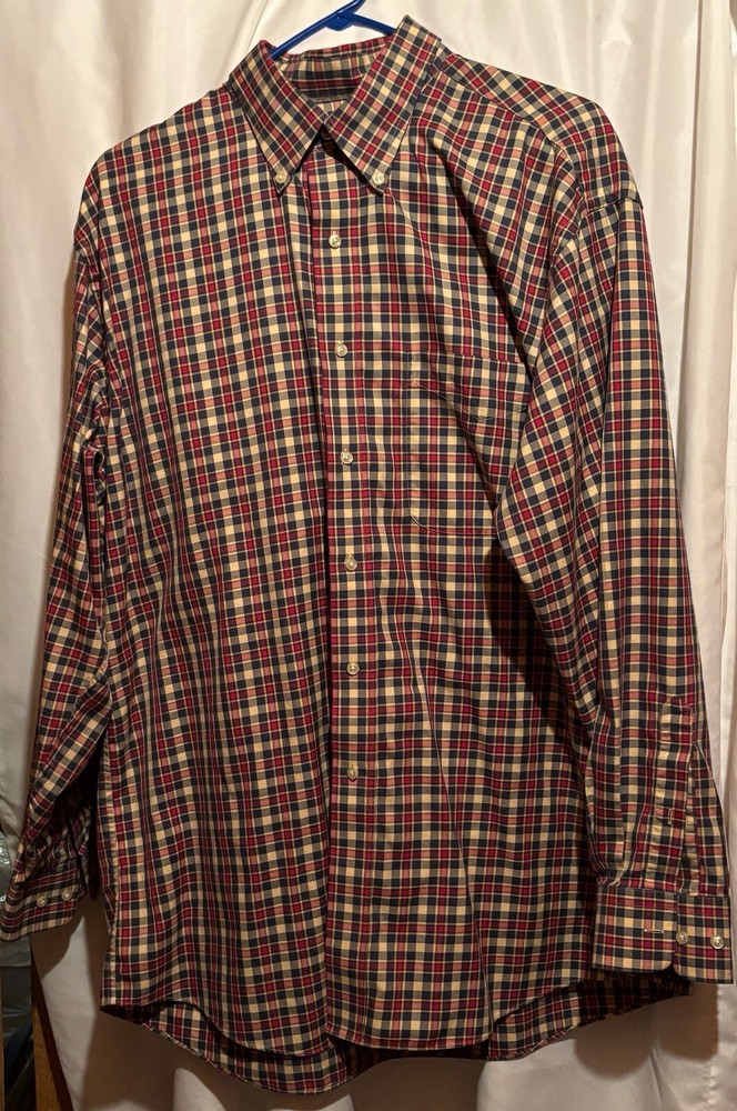 Jos. A. Bank Traveler's Collection L Large Mens Plaid LS Button Shirt