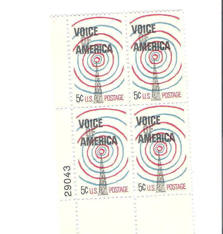 Scott # 1329 US  Voice of America  Plate Block  M/NH  O/G