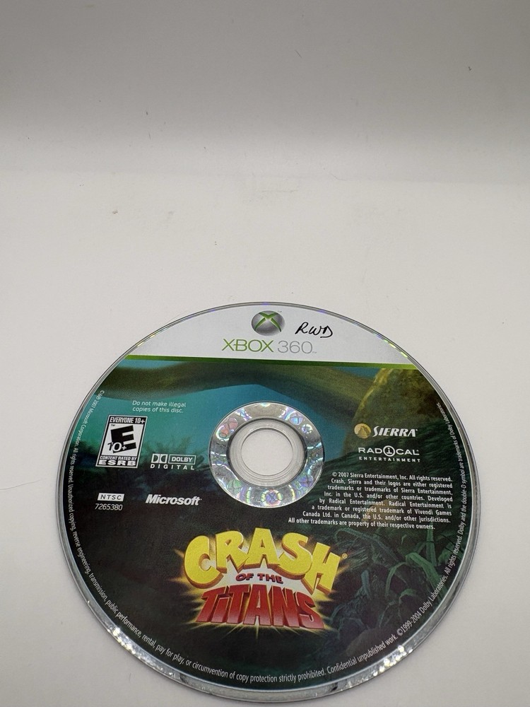 Crash Of The Titans (Microsoft Xbox 360, 2007) Disc Only Tested