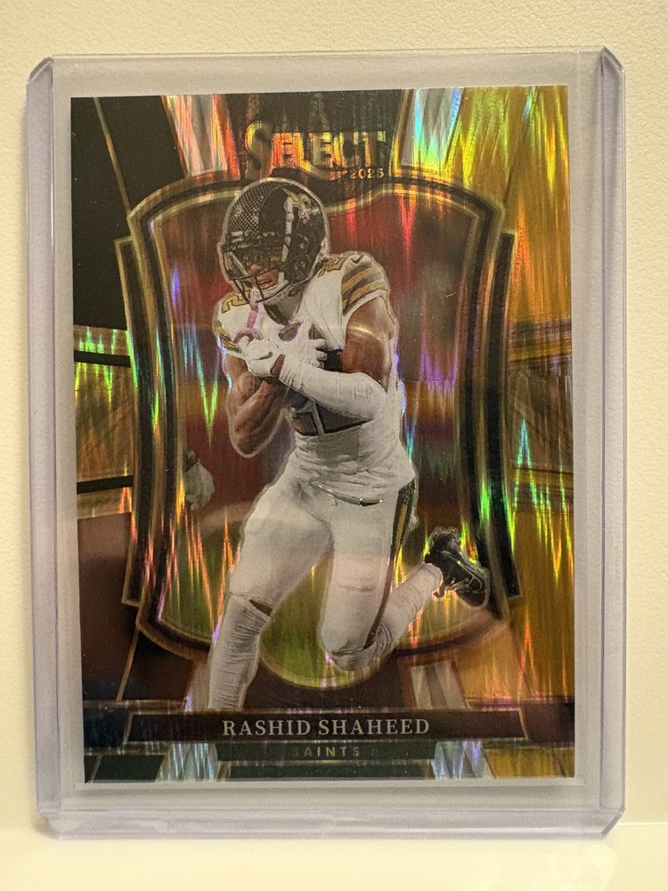 Rashid Shaheed 2025 Panini Select Black Gold Shock #99 New Orleans Saints