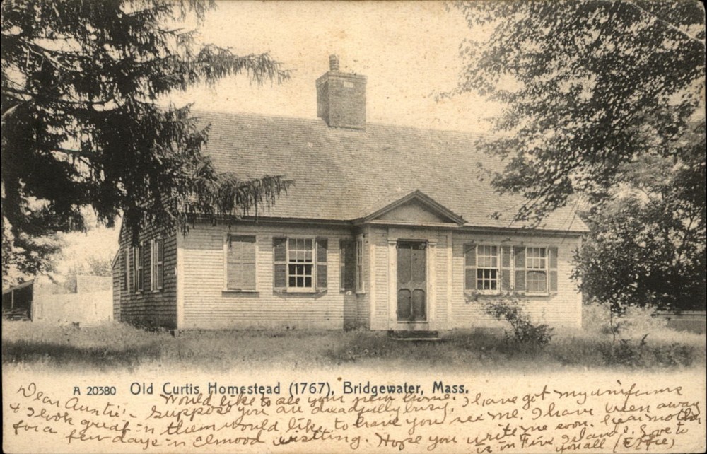Old Curtis Homestead Bridgewater MA Rotograph UDB posted 1909 vtg postcard v501