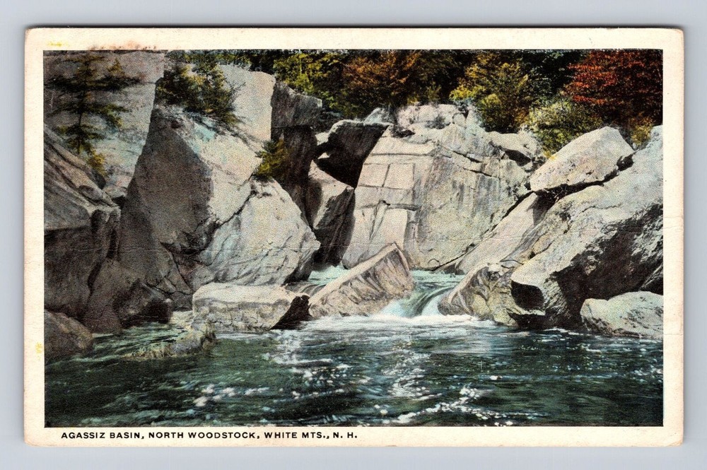 White Mts NH-New Hampshire, Agassiz Basin North Woodstock, Vintage Postcard