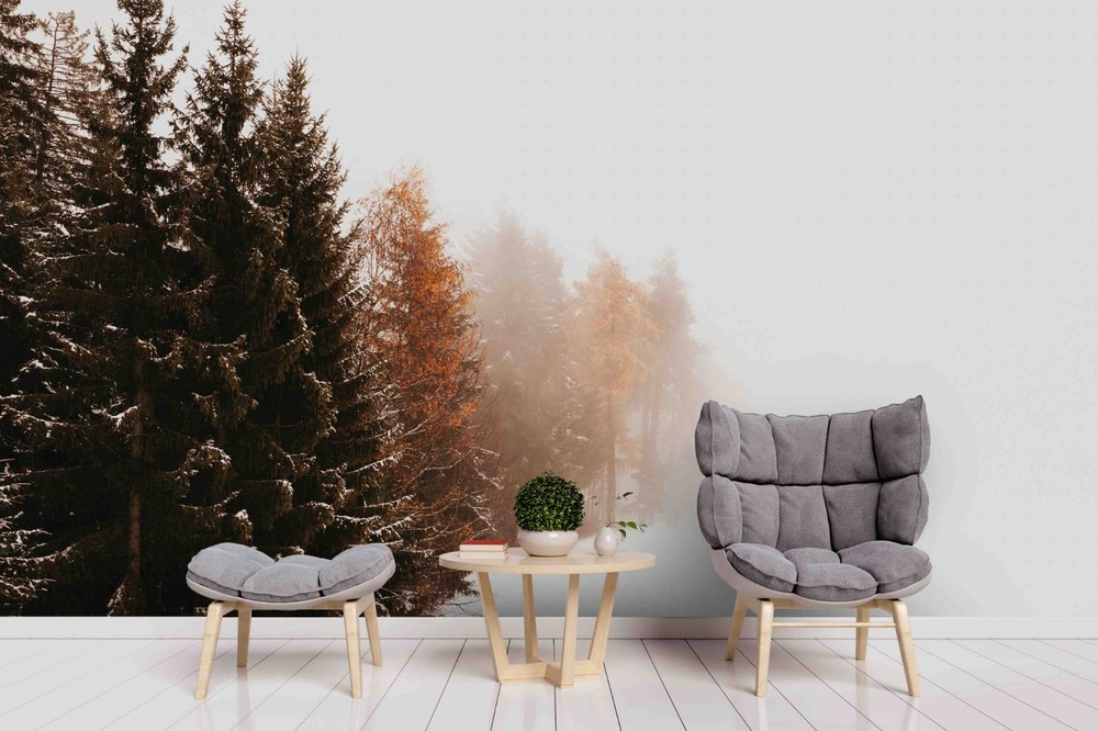 3D Pine Forest Winter Landscape Wall Murals Wallpaper Murals Wall Sticker
