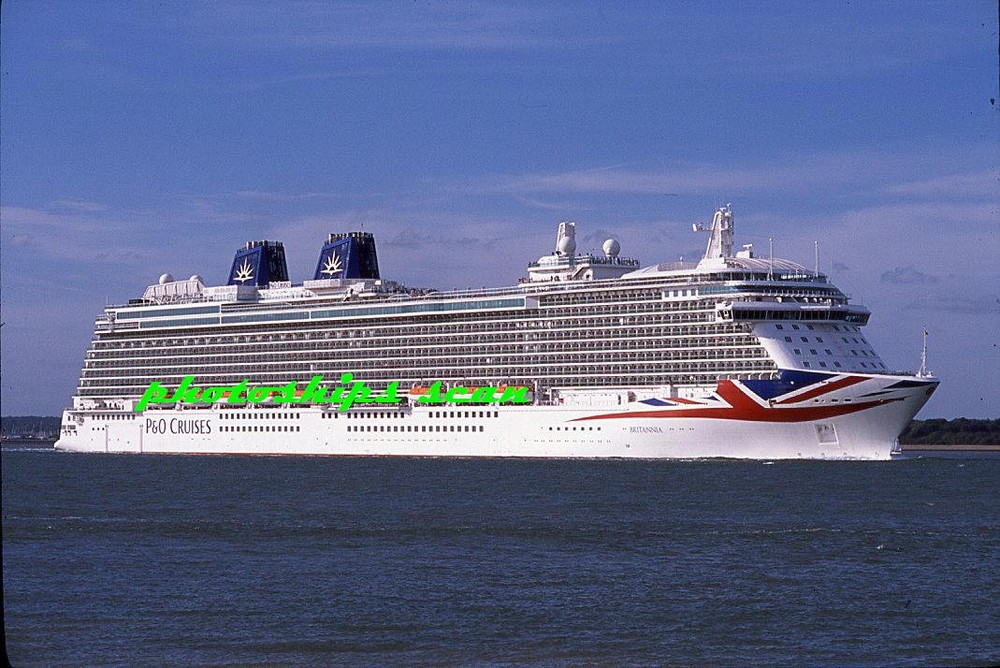 1  slide of British-flag P&O Cruises 2015-built cruise ship BRITANNIA