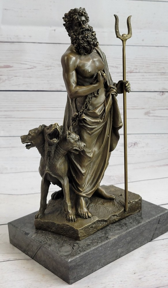 Sensual Nude Hades and Persephone Bronze Marble Art Statue