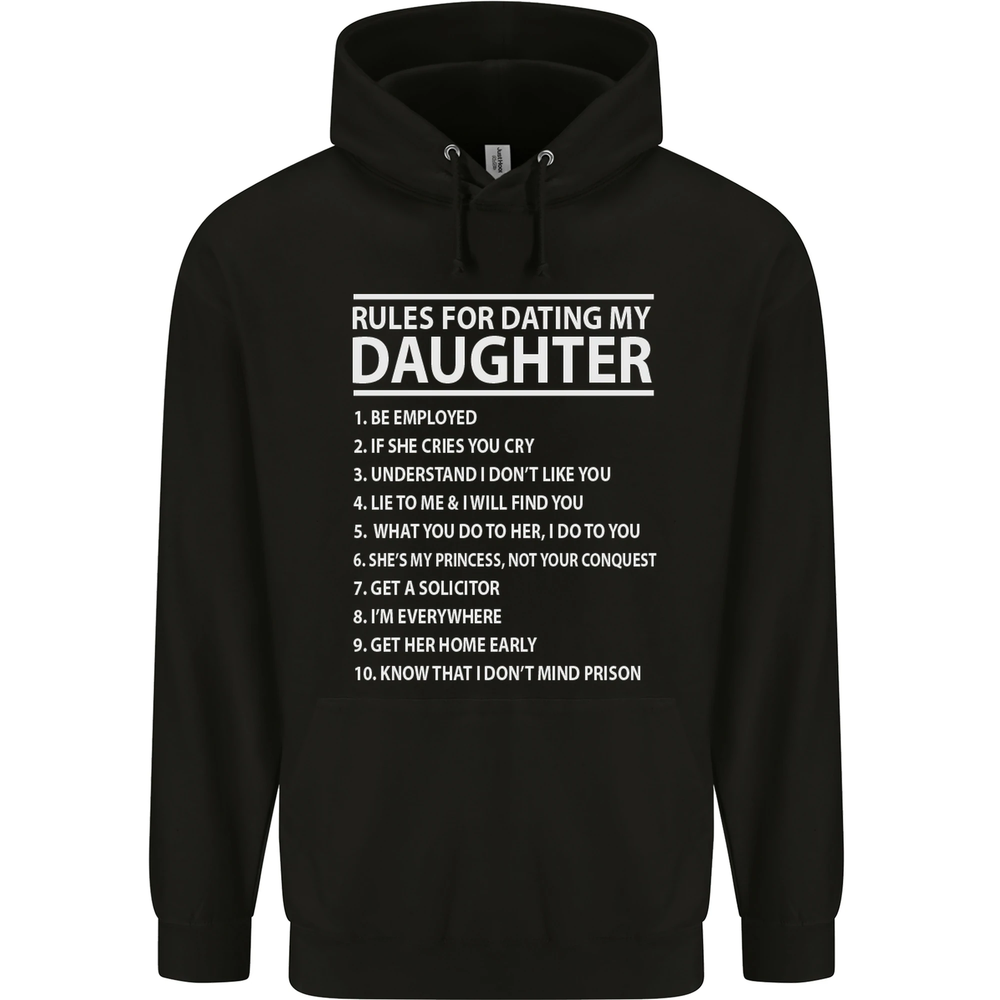 Rules for Dating My Daughter Fathers Day Mens 80% Cotton Hoodie