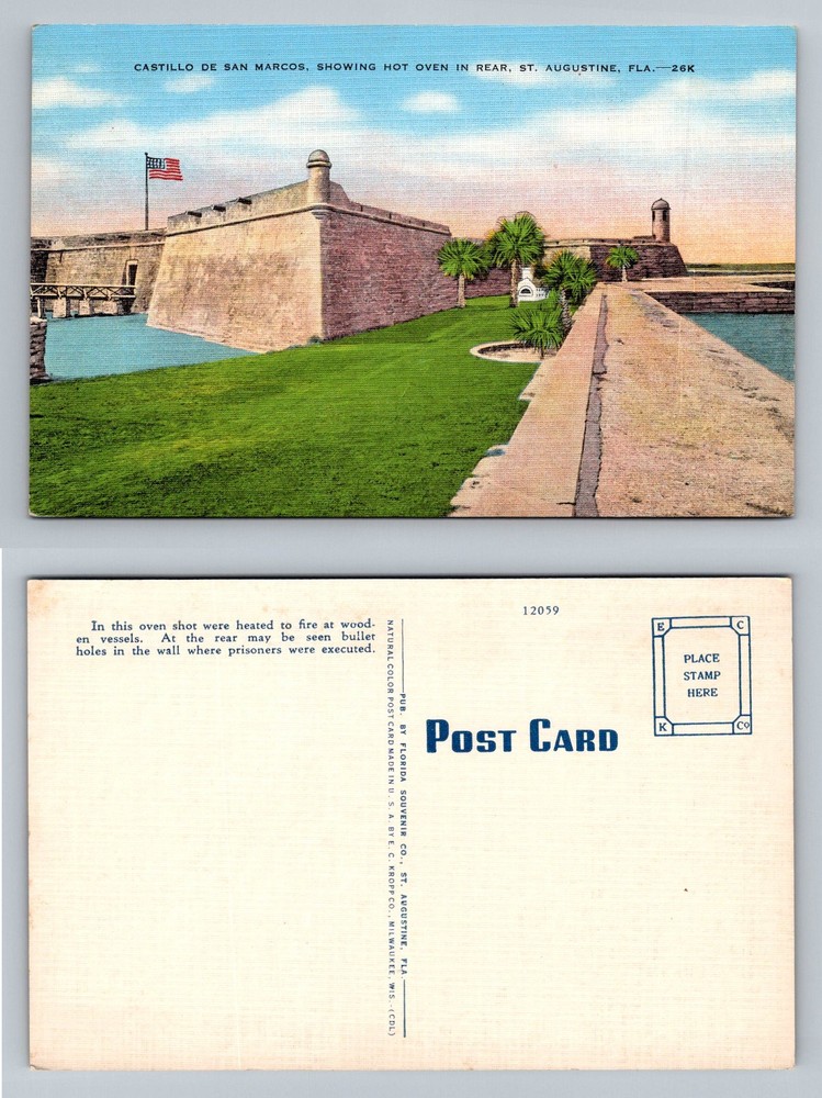 St Augustine, FL-Florida, Castillo De San Marcos Hot Oven Vintage Postcard