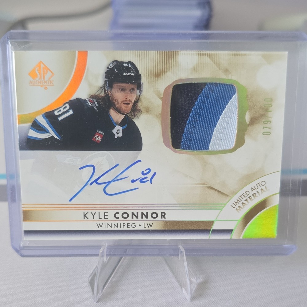 Upper Deck 2023-24 SP Authentic Kyle Connor Limited Auto Patch #47 /100