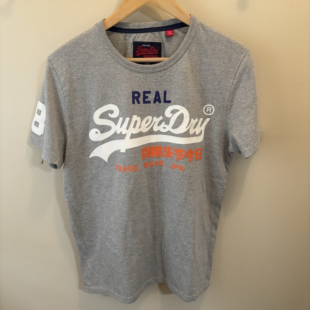 Superdry Vintage Logo TRI Tee Real Superdry Logo Montana Grey Grit Size XL