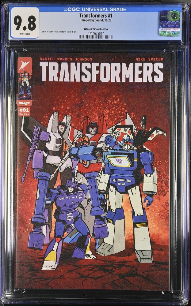Transformers 1 CGC 9.8 Johnson Variant Cover A First Print