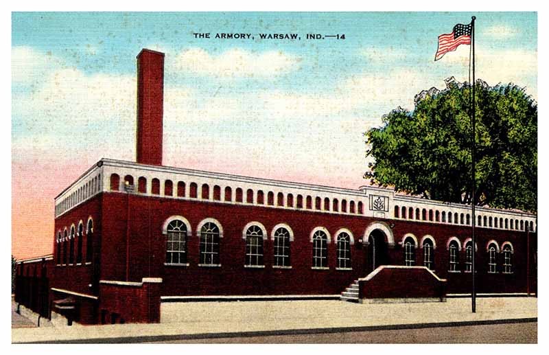 Postcard BUILDING SCENE Warsaw Indiana IN m/09 AR6431
