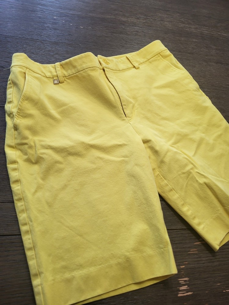 Lauren Ralph Lauren Shorts Womens Yellow Size 12 Pockets Casual Chino Ladies
