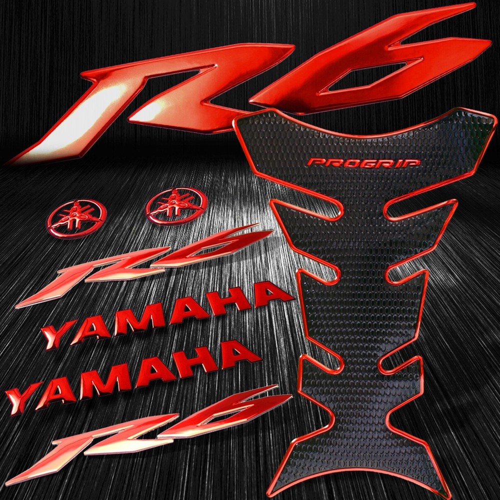 Chromed Red Pro Fuel Tank Pad+8