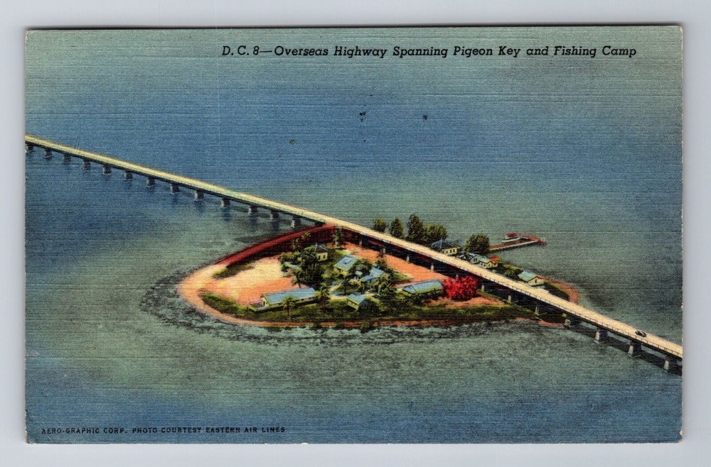 Pigeon Key FL-Florida, Overseas Highway, c1951 Antique Vintage Souvenir Postcard