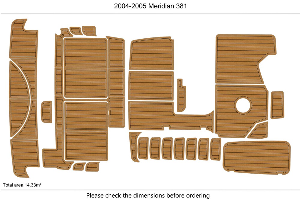 2005 Meridian 381 Swim Platform Cockpit Seadeck Pad Boat EVA Foam Teak Flooring