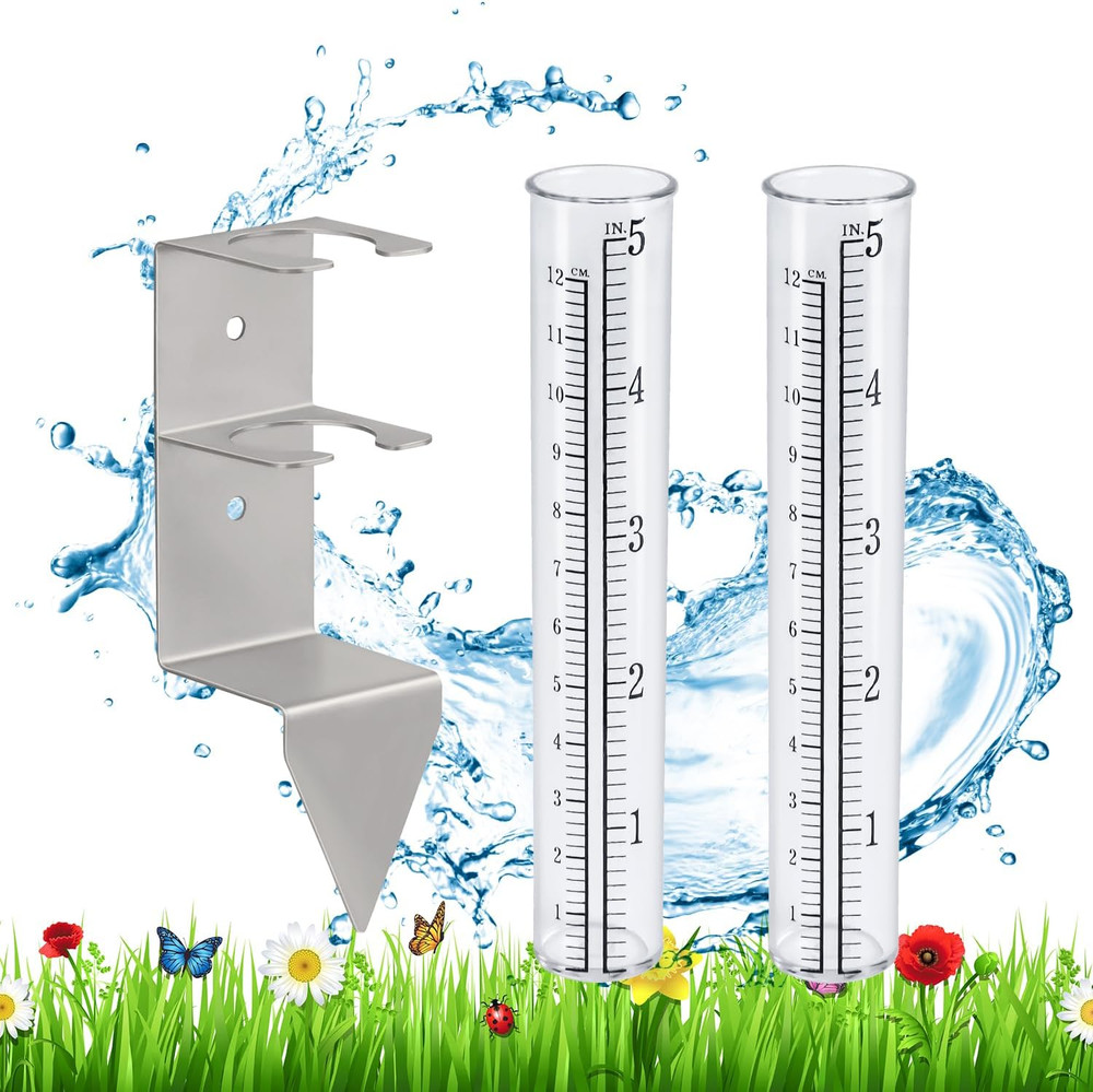 Rain Gauge,Rain Gauges Outdoors Best Rated with Stainless Steel Mounting Rack...