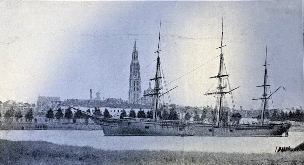 1912 Vintage Illustration USS Niagara At Antwerp Civil War