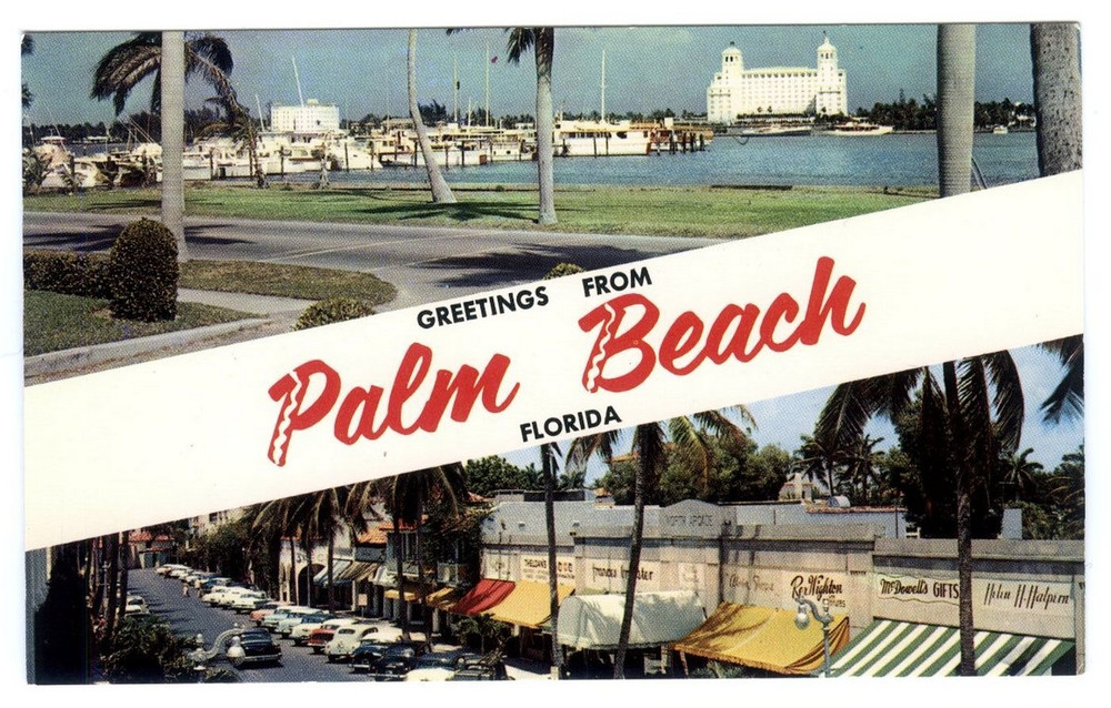 Postcard Greetings from Palm Beach Florida Multi View Banner