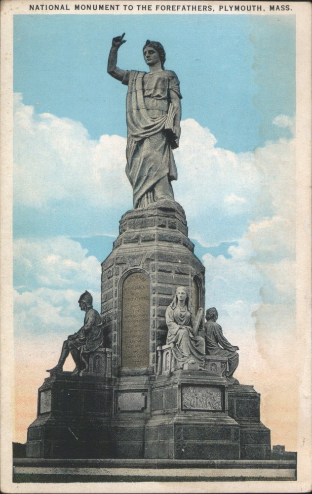 Plymouth, Massachusetts MA National Monument the Forefathers Vintage Postcard