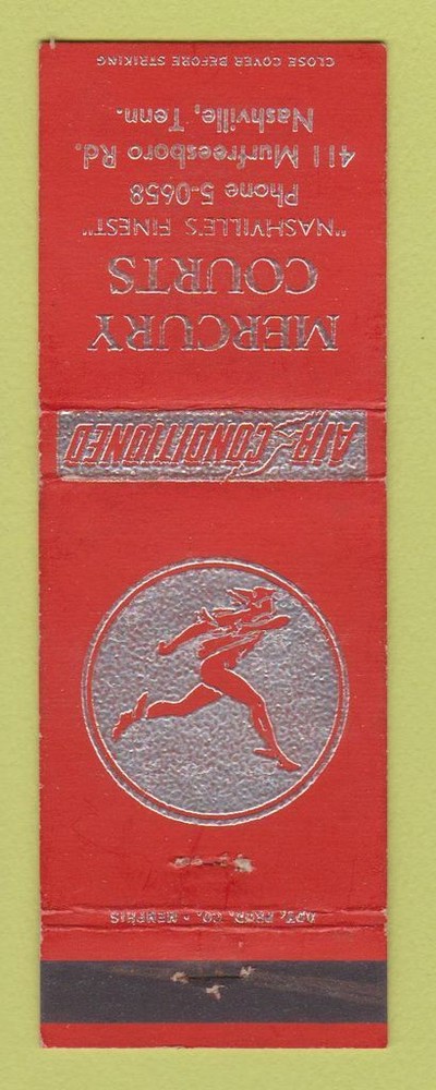 Matchbook Cover - Mercury Courts Motel Nashville TN