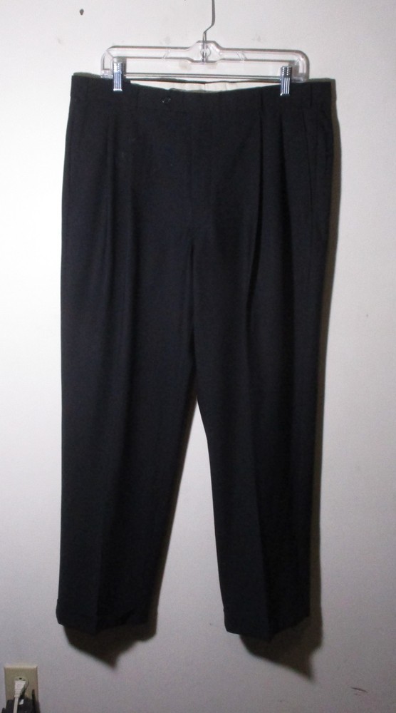 BROOKS BROTHERS Navy Blue Pleated Wool Dress Pants Men's Size 35X29