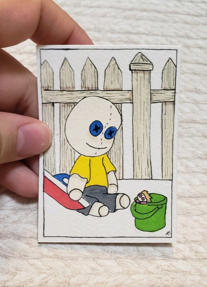 Original Aceo. Voodoo Doll. AcrylicAnd Ink. art by leximi