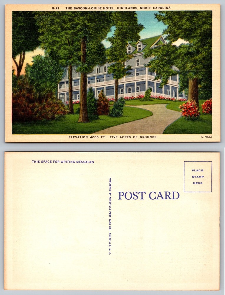 Bascom Louise Hotel Highlands North Carolina NC Postcard