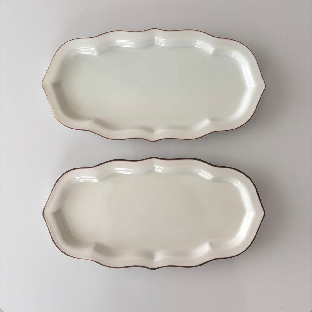 Kutani Ware Ceramic Plate Set 215mm, Near Mint Condition, Two Pieces