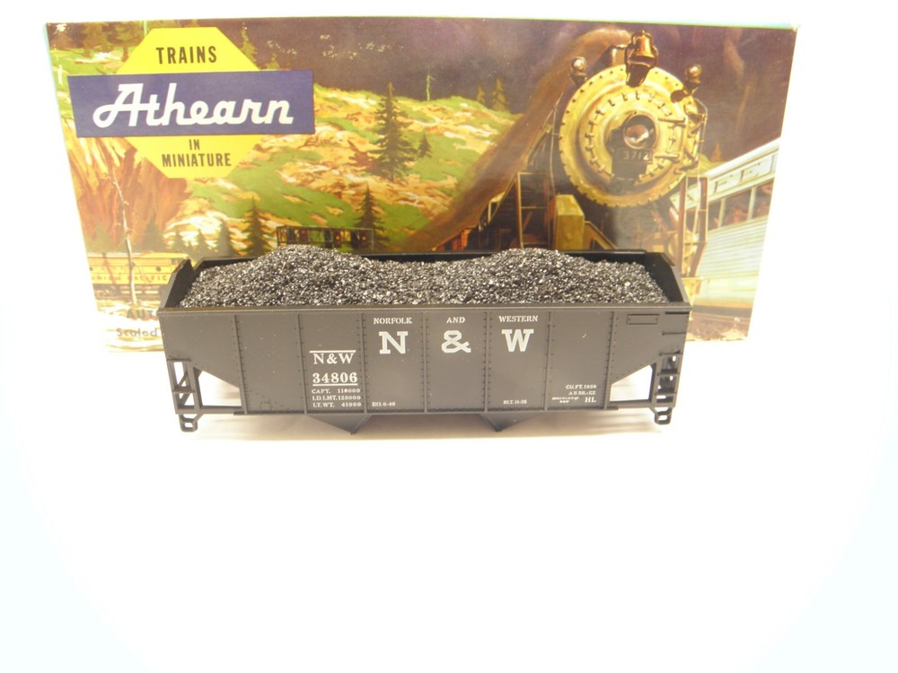 Athearn 34' Rib Side Hopper W/Coal Load -Norfolk & Western #834592 -Ho Scale-Kit