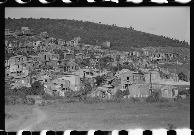 Photo:Ponce Puerto Rico 1941 Slum Hillside Houses Street Scene