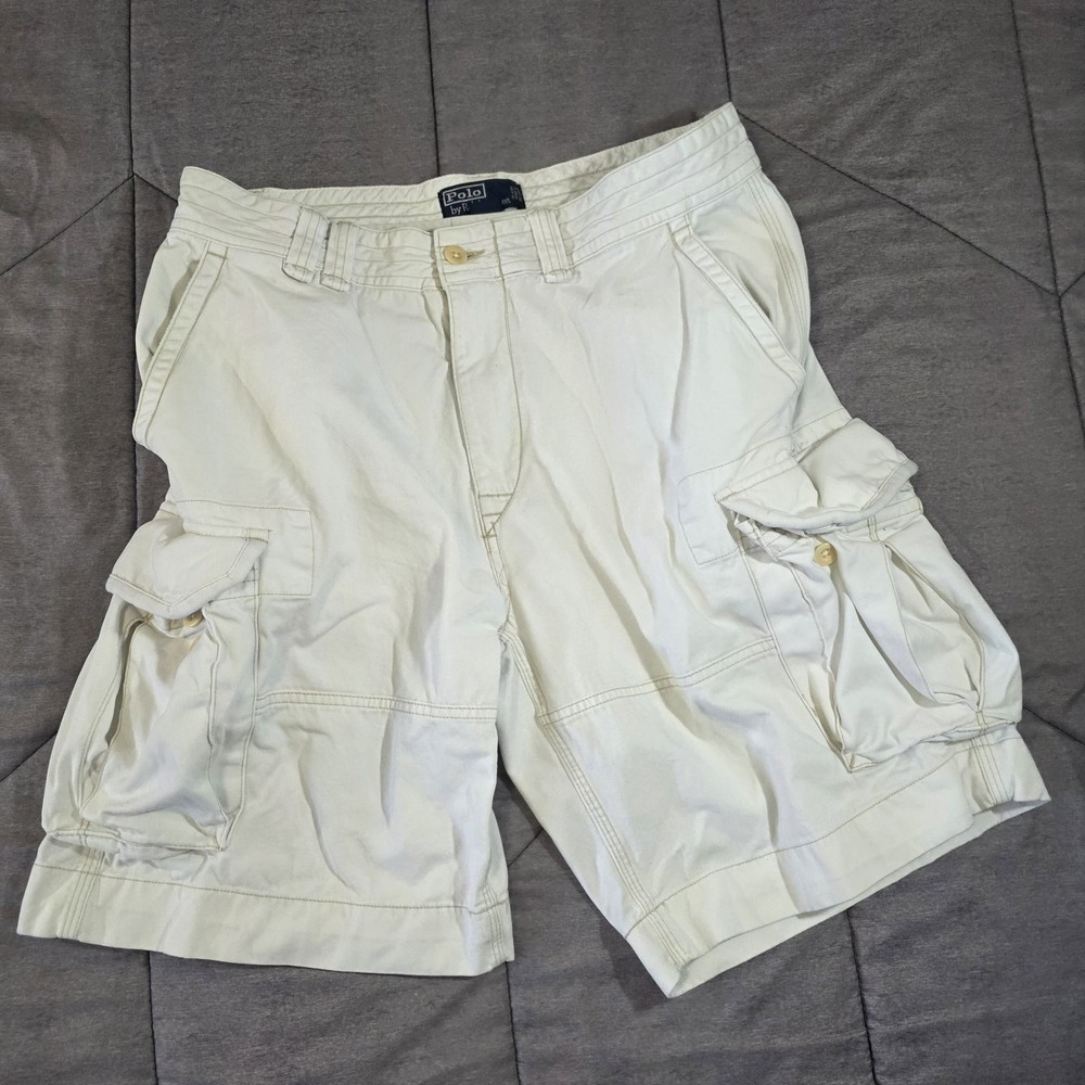 Polo Ralph Lauren Cargo Shorts Men’s 33 White Classic Polo Chino Pockets