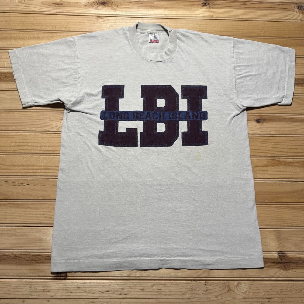 Vintage 90s Long Beach Island New Jersey Graphic Souvenir T-Shirt USA - Large