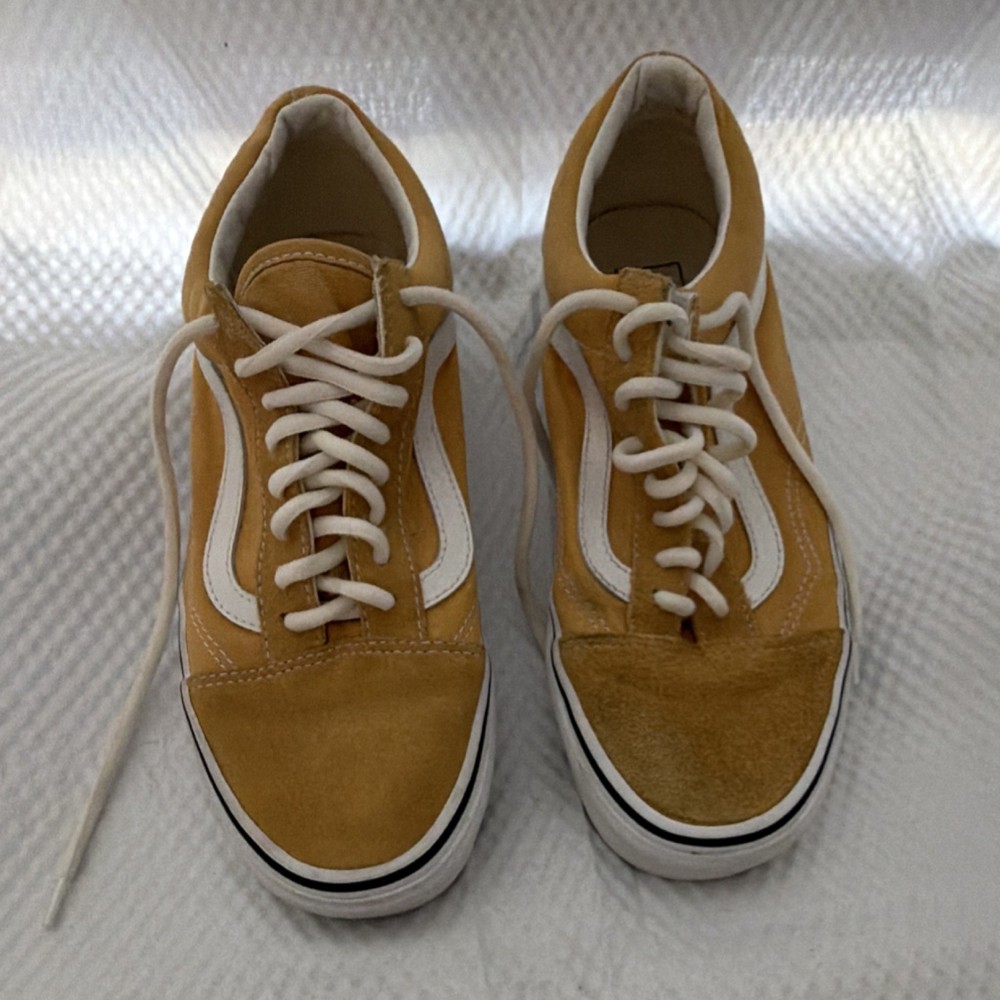 VANS Old Skool Men's Yellow White Canvas Suede Comfort Sneakers US 7.5