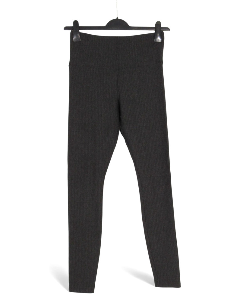 LYSSE Dark Gray TEXTURED KNIT Pull-On TUMMY CONTROL Ankle LEGGINGS PANTS Sz M
