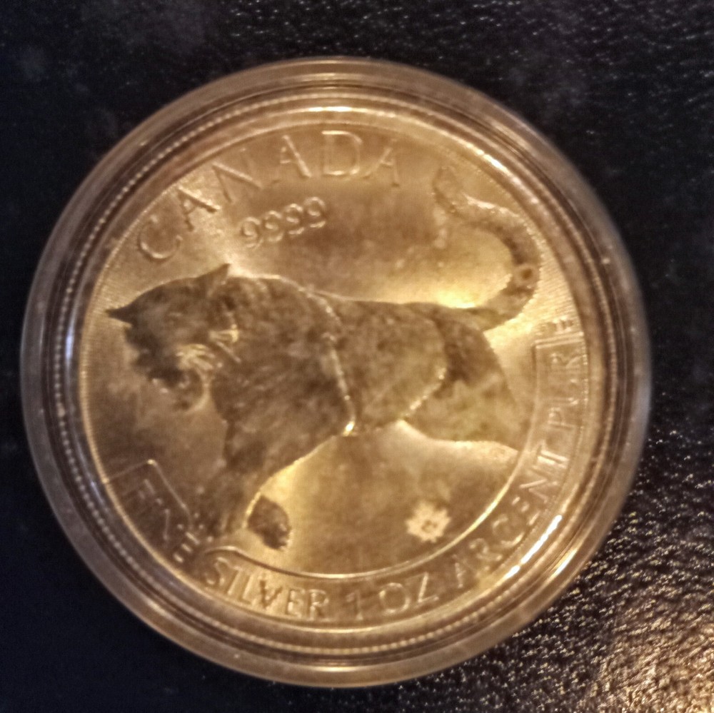 2016 - $5 - Canadian Wildlife - Silver Cougar - 1 oz. Coin - .9999 Fine