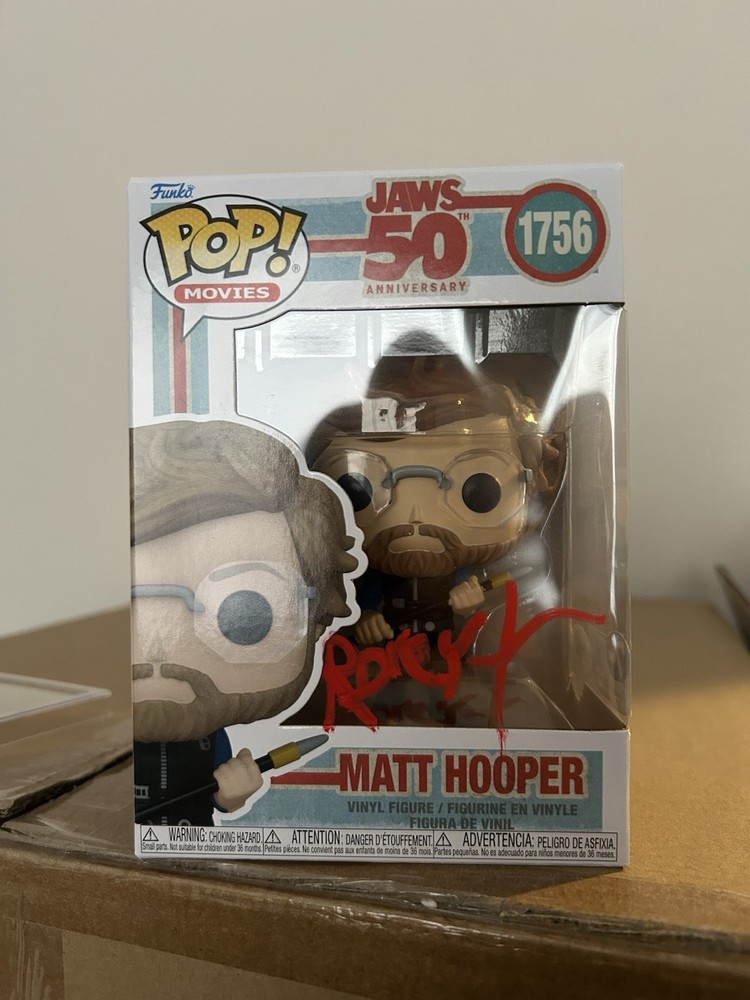 Funko Pop Movies Jaws 50th Anniversary #1756 Matt Hooper Signed JSA COA