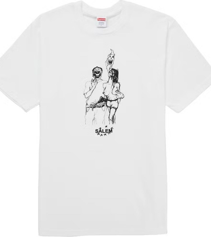 Supreme Salem Ghost Men’s White Graphic Print Crew Neck Tee XL