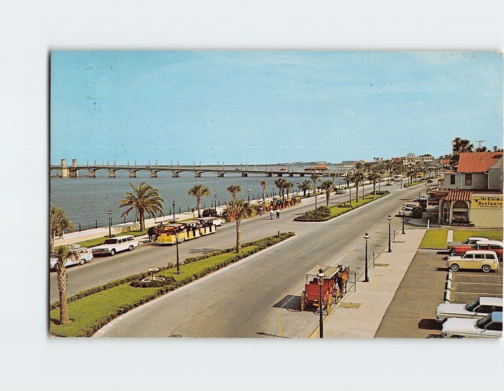 Postcard Matanzas Bay Front Overlooking Bridge of Lions St. Augustine Florida