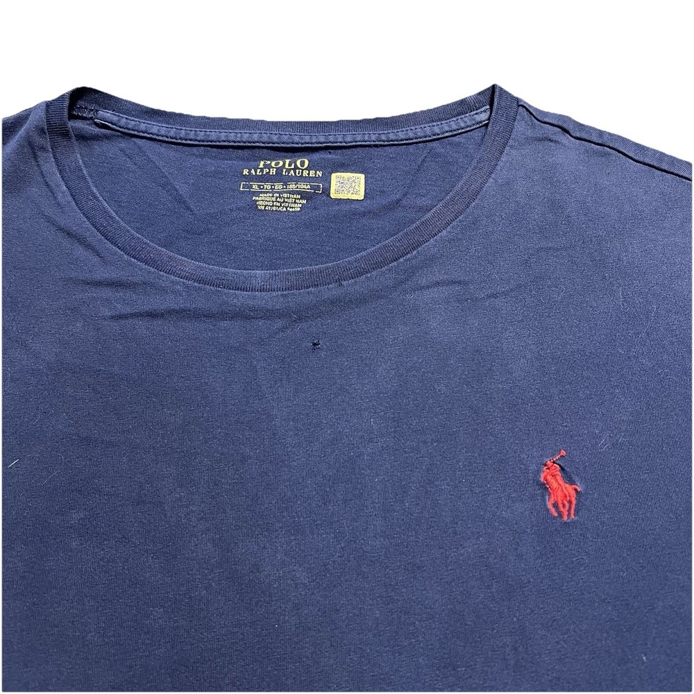 Ralph Lauren Polo Pony Logo T Shirt Mens XL Navy Classic Preppy