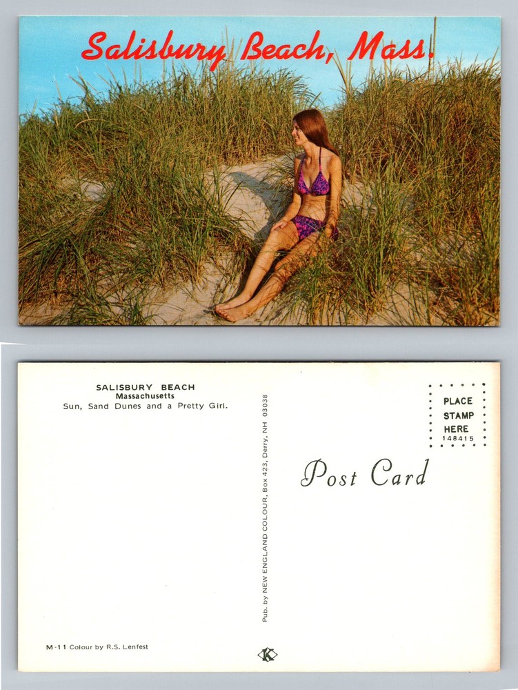 Salisbury Beach, MA-Massachusetts, Sand Dunes Beach Beauty VintagePostcard