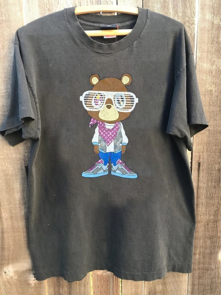 Kanye Graduation Bear Retro style Charcoal Men Women T shirt remake NH14313