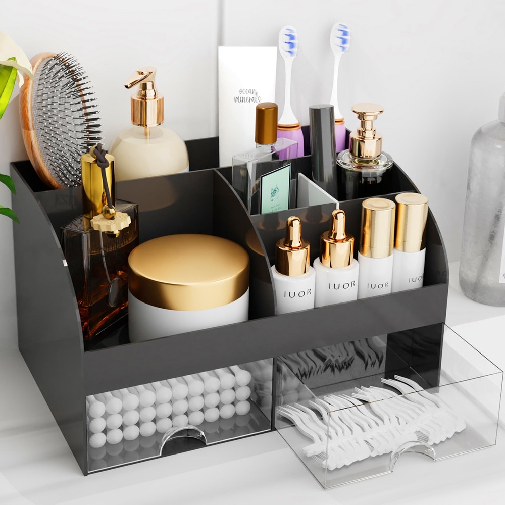 Makeup Organizer with Drawers Cosmetic Storage for Dresser Vanity and Bathroo...