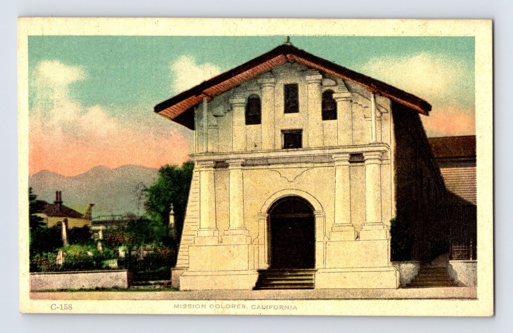 Postcard California San Francisco Mission Dolores 1920s Unposted White Border