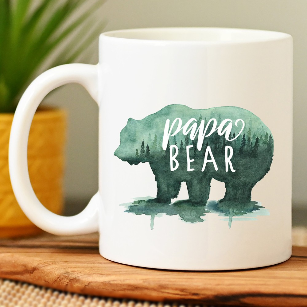 Custom Papa Bear Family Coffee Mug for Dad Gift