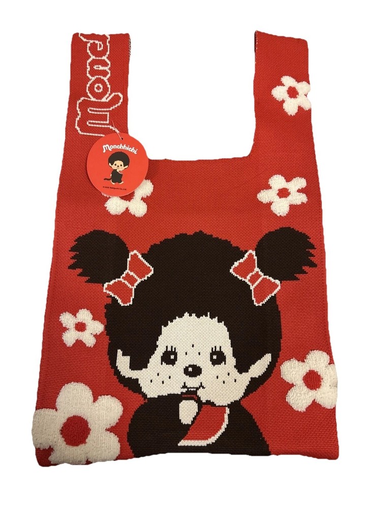Monchhichi Knit Hand Bag Red