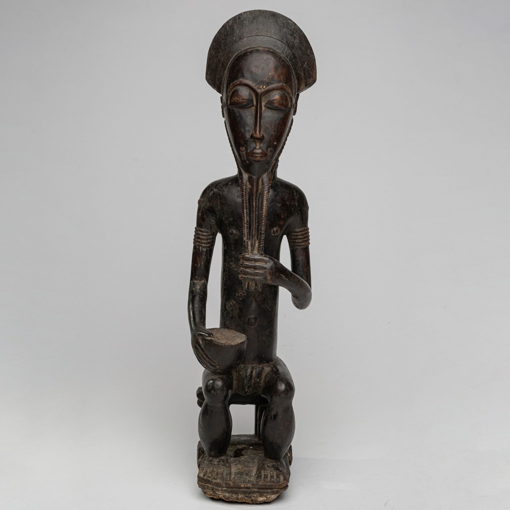 0800 ASIA CUSTOM BLOLO WHITE IVORY COAST AFRICA TRIBAL ART TRUNK FIGURINE