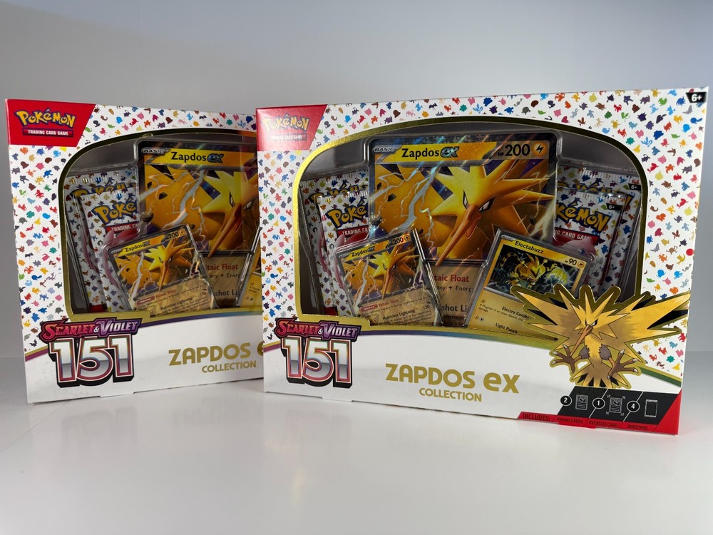 Pokemon TCG Scarlet Violet 151 Zapdos EX Collection Box Lot of 2 Sealed