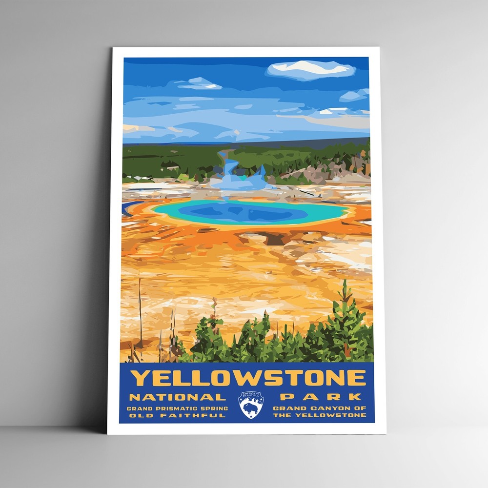 Yellowstone National Park Travel Poster / Postcard Prismatic USA Multiple Sizes