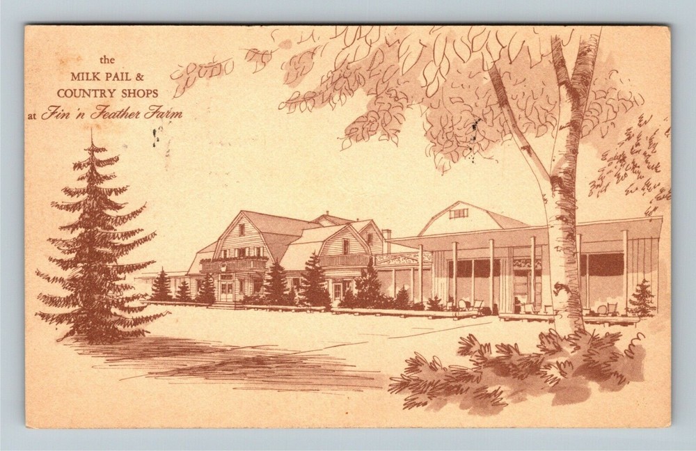 Dundee IL-Illinois, Fin 'n Feather Farm, Exterior, Vintage Postcard